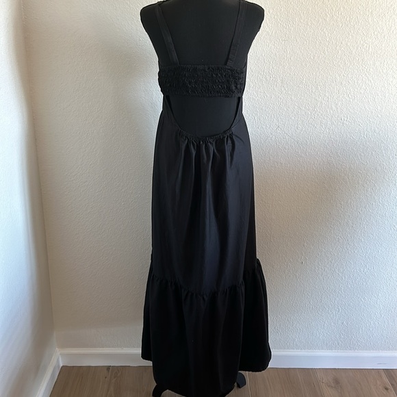 LOFT Black Open Back Maxi Dress Size 6 - Picture 9 of 12
